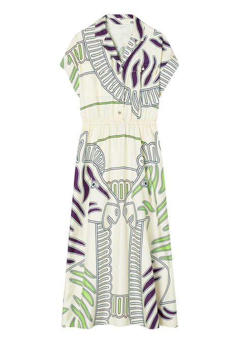 Multicolored graphic print shirt dress tory burch - women